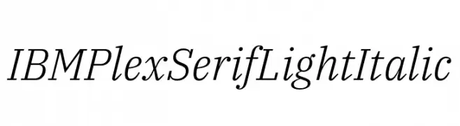 IBM Plex Serif Light Italic  免费字体下载