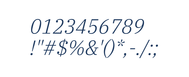 IBM Plex Serif Light Italic Other Characters