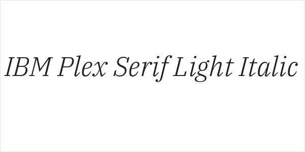 IBM Plex Serif Light Italic Logo