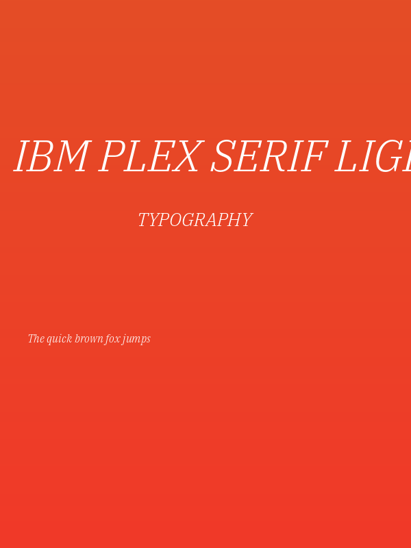 IBM Plex Serif Light Italic Poster