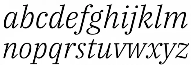 IBM Plex Serif Light Italic फ़ॉन्ट लोअरकेस