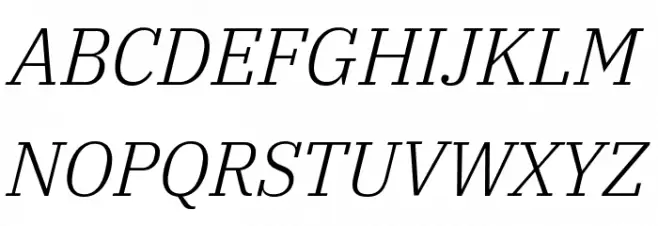 IBM Plex Serif Light Italic Schriftart Groß