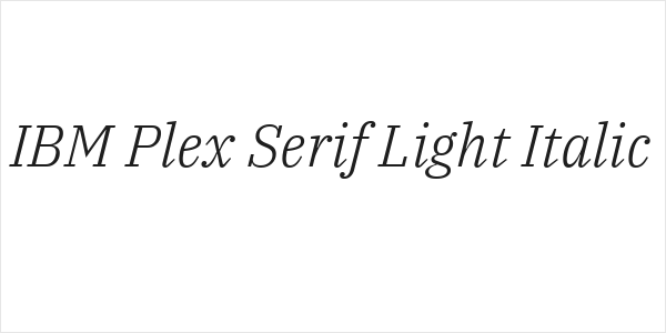 IBM Plex Serif Light Italic Logo