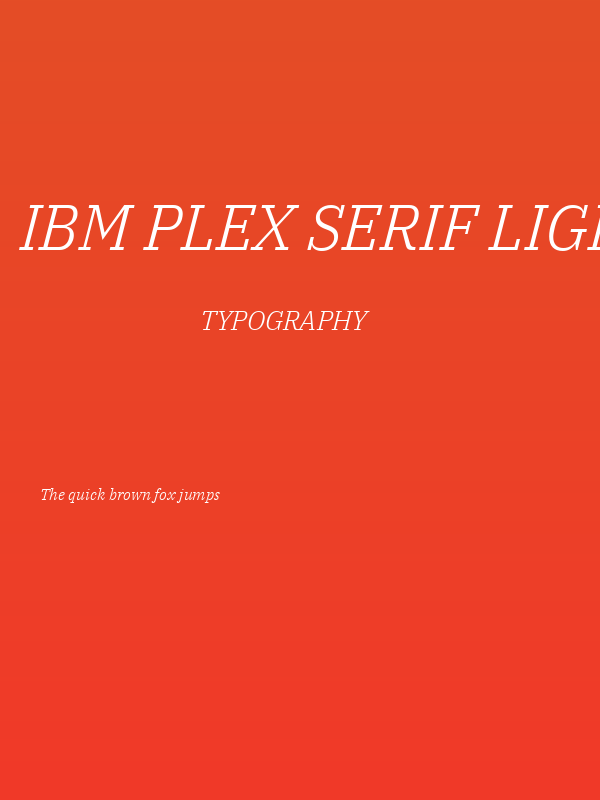 IBM Plex Serif Light Italic Poster
