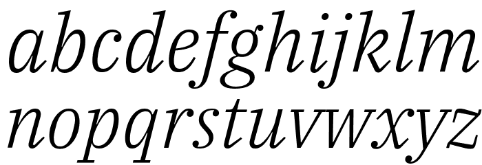 IBM Plex Serif Light Italic Font LOWERCASE