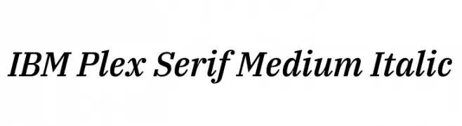 IBM Plex Serif Medium Italic  font caratteri gratis