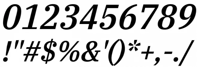IBM Plex Serif Medium Italic Font OTHER CHARS