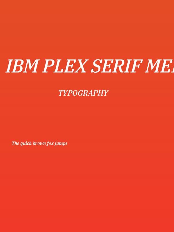 IBM Plex Serif Medium Italic Poster