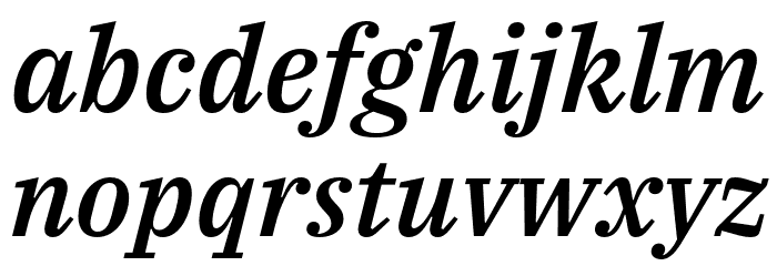 IBM Plex Serif Medium Italic Font LOWERCASE