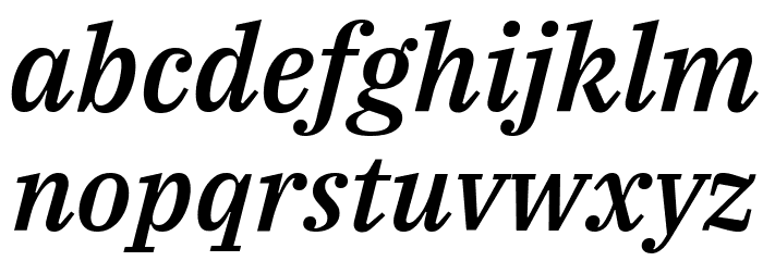 IBM Plex Serif Medium Italic Font LOWERCASE