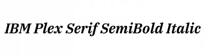 IBM Plex Serif SemiBold Italic  Frei Schriftart Herunterladen