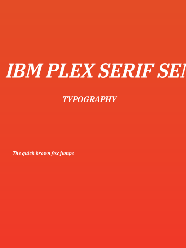 IBM Plex Serif SemiBold Italic Poster