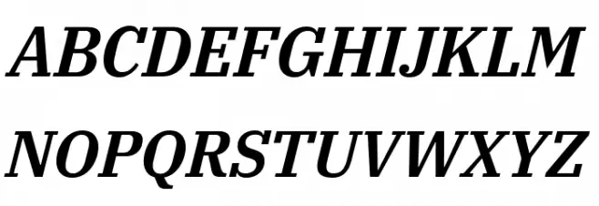 IBM Plex Serif SemiBold Italic Fuentes MAYÚSCULAS