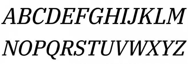 IBM Plex Serif Text Italic Polices MAJUSCULES