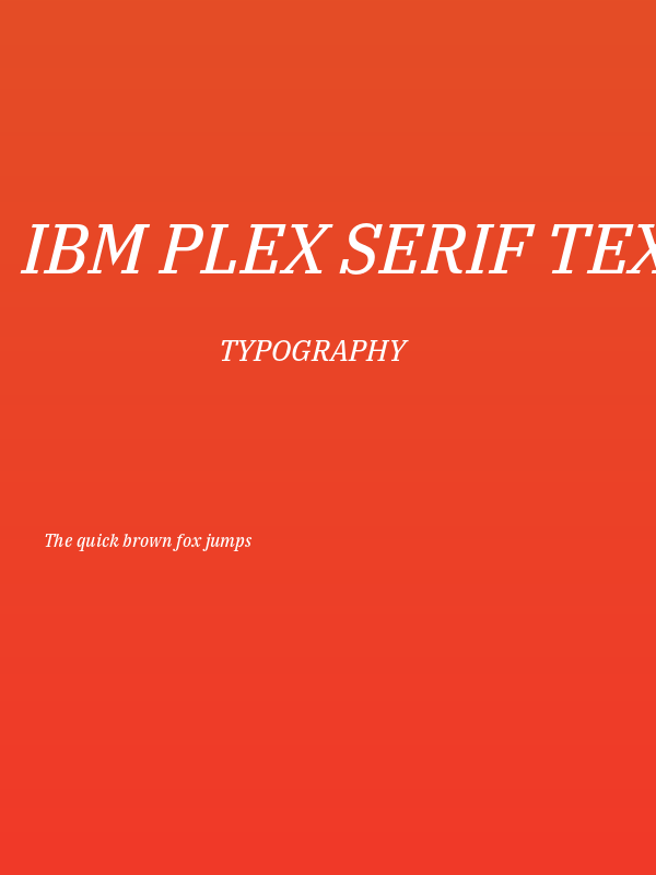 IBM Plex Serif Text Italic Poster