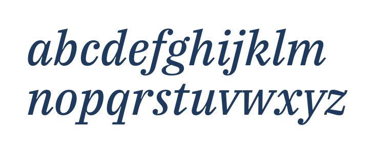 IBM Plex Serif Text Italic Lowercase
