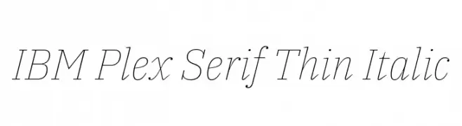 IBM Plex Serif Thin Italic  नि: शुल्क फ़ॉन्ट्स डाउनलोड