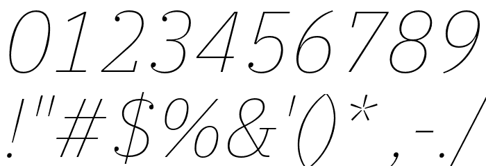 IBM Plex Serif Thin Italic Font OTHER CHARS
