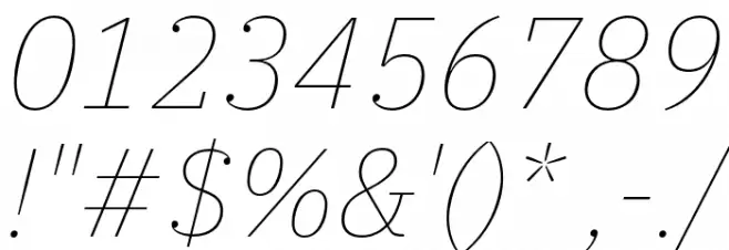 IBM Plex Serif Thin Italic Font OTHER CHARS