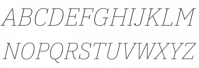 IBM Plex Serif Thin Italic خط أحرف كبيرة
