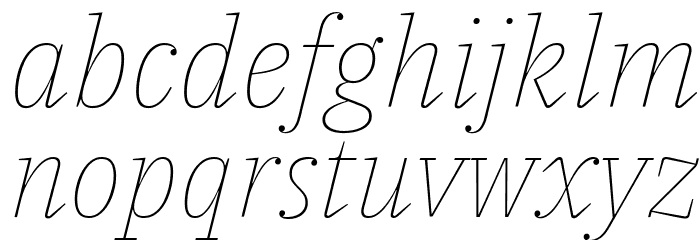 IBM Plex Serif Thin Italic Font LOWERCASE