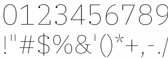 IBM Plex Serif Thin Font OTHER CHARS