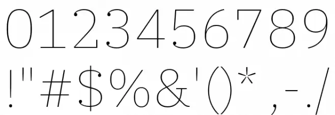 IBM Plex Serif Thin Font OTHER CHARS