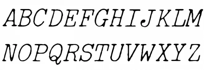 IBM Selectric Light Italic Font Litere mari