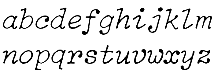 IBM Selectric Light Italic Font LOWERCASE