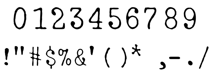 IBM Selectric Light Regular Font OTHER CHARS