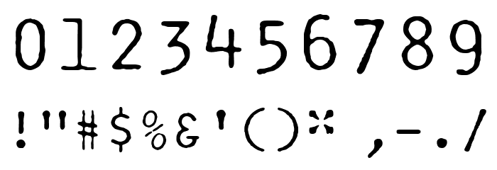 IBM Selectric Manifold Regular Font OTHER CHARS