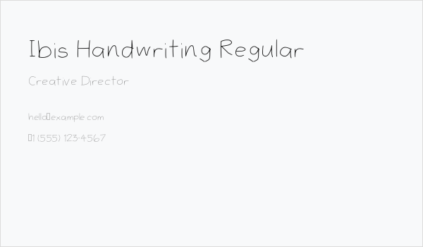 Ibis Handwriting Regular Business Card