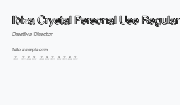 Ibiza Crystal Personal Use Regular Business Card