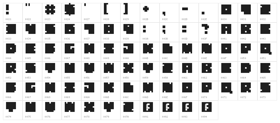 ICE CUBED Regular Character Map