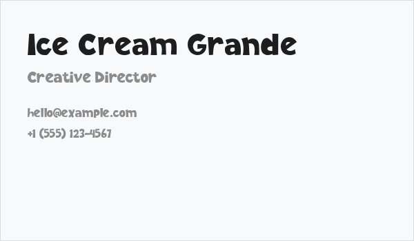 Ice Cream Grande Business Card