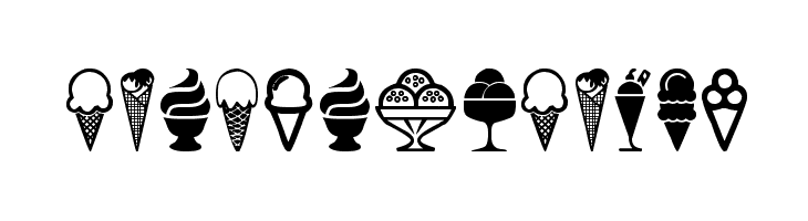 Ice Cream Icons  font caratteri gratis