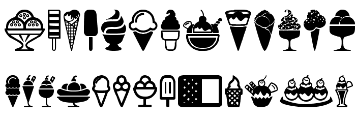 Ice Cream Icons Font LOWERCASE