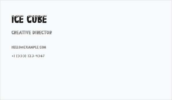 Ice Cube Business Card