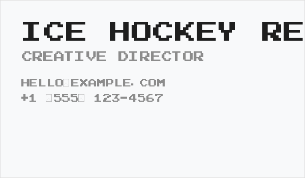 Ice Hockey Regular Business Card
