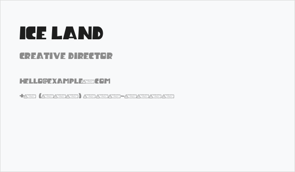 Ice Land Business Card