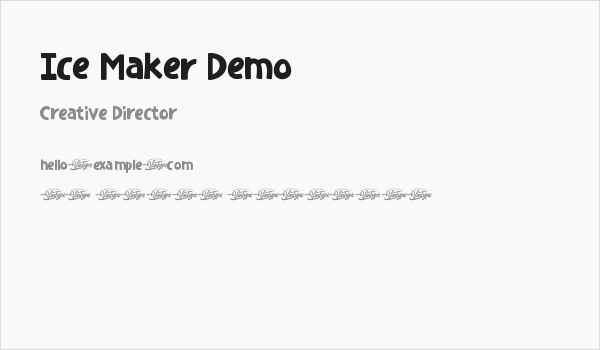 Ice Maker Demo Business Card