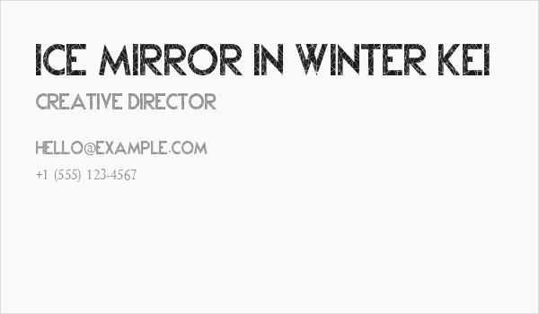 Ice Mirror in Winter Kei Business Card