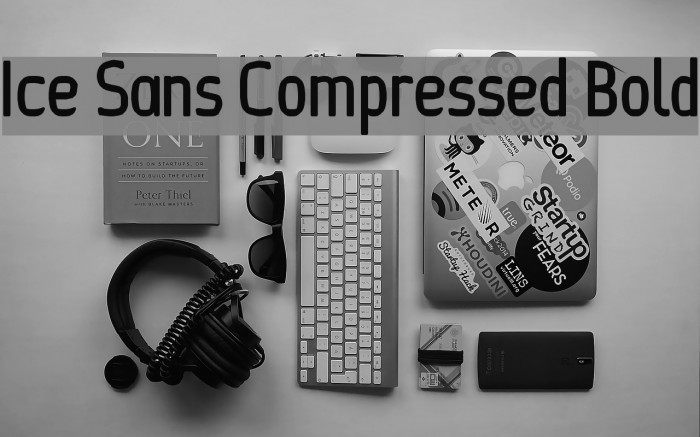 Ice Sans Compressed Bold Font examples