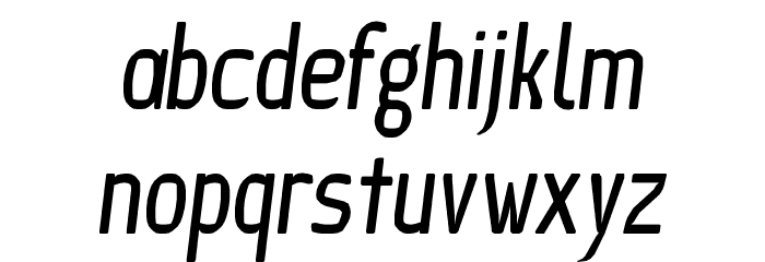 Ice Sans Compressed Italic Font LOWERCASE