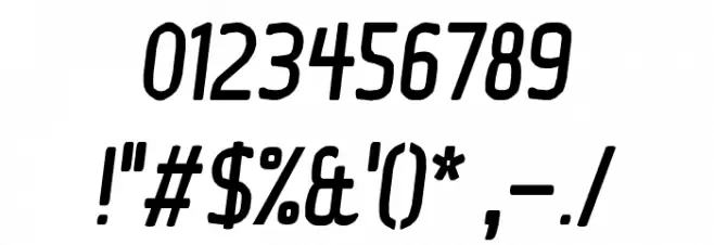 Ice Sans Compresseed BoldItalic Font OTHER CHARS