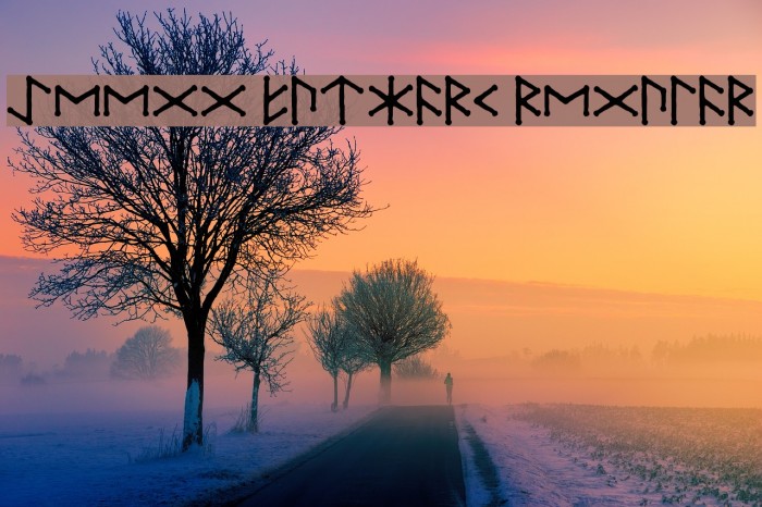 Ice-egg Futhark Regular Font examples
