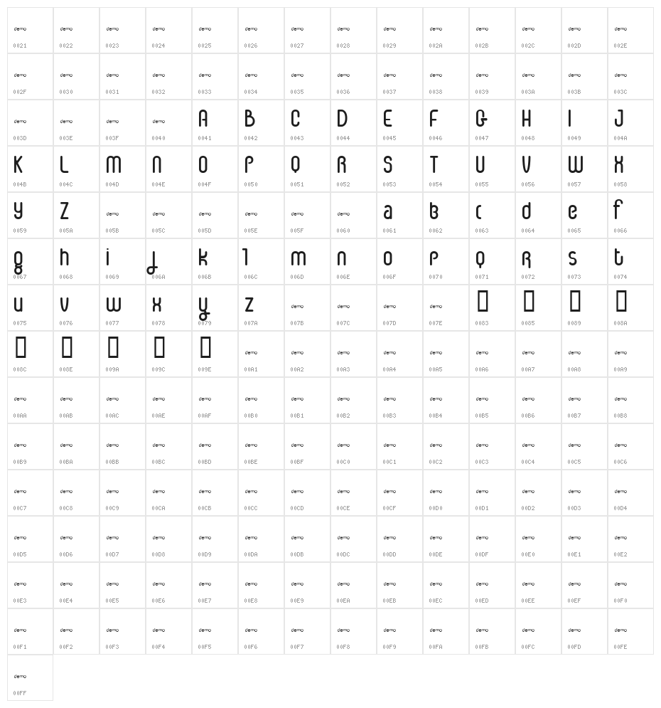IceCream Soda Character Map