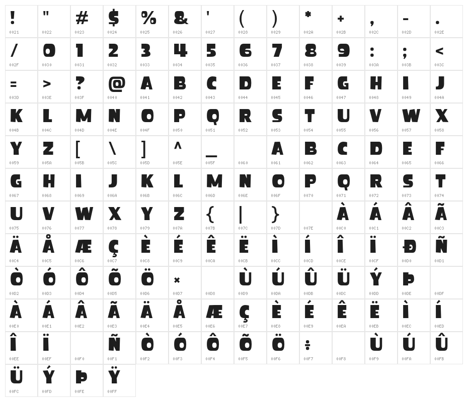 IceEgg-Regular Character Map