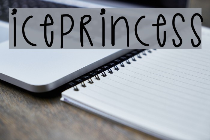 IcePrincess Font examples