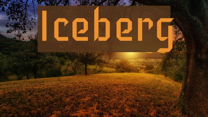 Iceberg Font examples